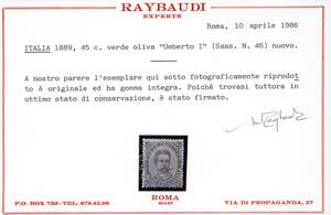 1855 - 45 cent. Umberto I (46), ... 