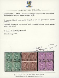 1890/91 - Soprastampati (56/58), ... 