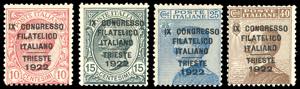 1922 - Congresso Filatelico, serie completa ... 