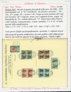 1922 - Soprastampati CONGRESSO ... 