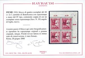 1918 - 40 + 2 f. Beneficenza, ... 