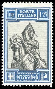 1928 - 1,25 lire Emanuele Filiberto, dent. ... 