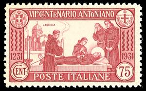 1931 - 75 cent. SantAntonio, dent. 12 ... 