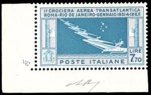 1930 - 7,70 lire Crociera Balbo (25), angolo ... 