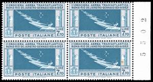 1930 - 7,70 lire Crociera Balbo (25), blocco ... 