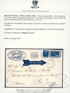 1930 - 7,70 lire Crociera Balbo, ... 