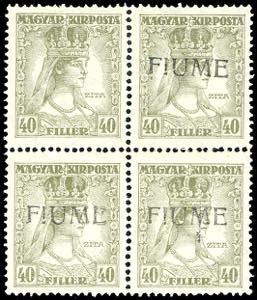 1918 - 40 f. Zita, soprastampa a mano del IV ... 