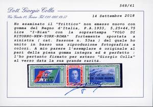 1933 - 5,25 + 44,75 lire Trittico ... 