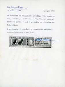1933 - 5,25 + 44,75 lire Trittico ... 