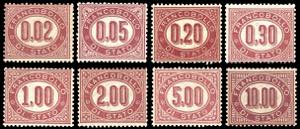 1875 - Serie completa (1/8), discreta ... 