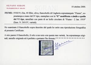 1918 - 40 f. Zita, soprastampa a ... 