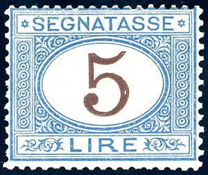 1874 - 5 lire azzurro e bruno (13), buona ... 