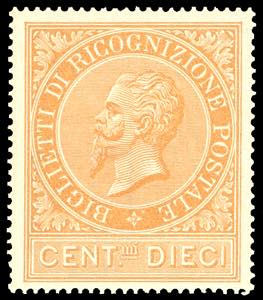 1874 - 10 cent. ocra (1), discreta ... 
