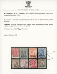 1922 - Soprastampati BLP, II tipo, ... 