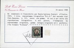 1922 - Soprastampati BLP, II tipo, ... 