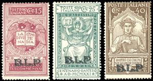 1922 - Dante, soprastampati BLP, non emessi, ... 