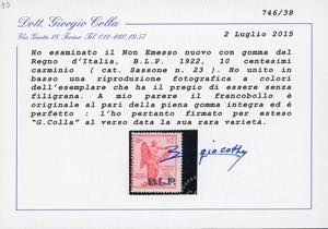 1922 - Vittoria, soprastampati ... 