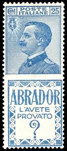1924 - 25 cent. Abrador (4), ben centrato, ... 