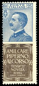 1924 - 25 cent. Piperno (6), gomma originale ... 