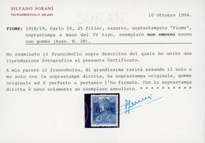 1918 - 25 f. azzurro Carlo I, ... 