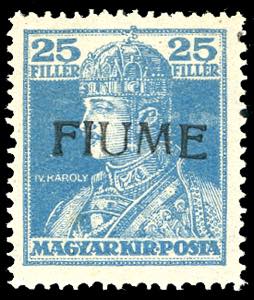 1918 - 25 f. azzurro Carlo I, soprastampa a ... 