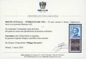 1924 - 25 cent. Tagliacozzo (8), ... 