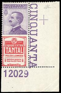 1924 - 50 cent. Tantal (18), angolo di ... 