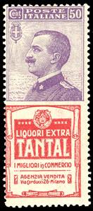 1924 - 50 cent. Tantal (18), gomma originale ... 
