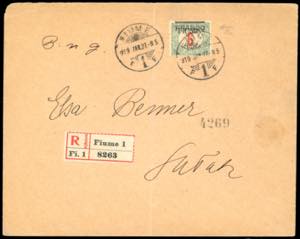 1919 - 45 f. su 6 f., soprastampa FIUME ... 