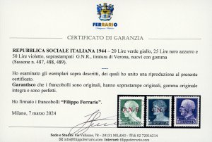 1944 - Soprastampati G.N.R., ... 