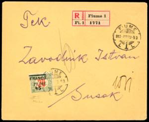 1919 - 45 f. su 20 f., soprastampa FRANCO ... 