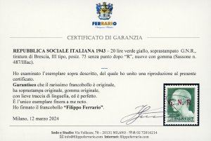 1943 - 20 lire verde giallo, ... 