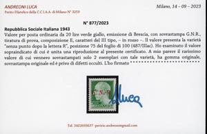 1943 - 20 lire verde giallo, ... 