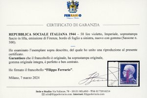 1944 - 50 lire soprastampato ... 