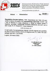 1944 - 25 cent. soprastampa G.N.R. ... 