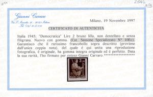 1945 - 2 lire Democratica, senza ... 