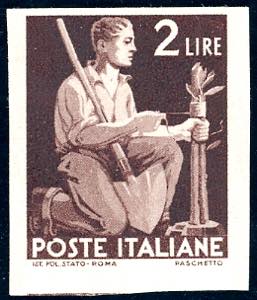 1945 - 2 lire Democratica, senza filigrana e ... 