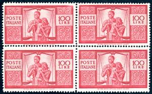 1947 - 100 lire carminio vivo Democratica ... 