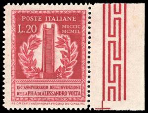 1949 - 20 lire Volta, dent. 14 1/4 x 14, ... 