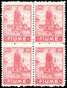 1919 - 10 cent. Allegorie e Vedute, carta B ... 