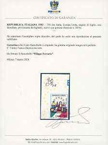 1993 - 750 lire Italia, Europa ... 