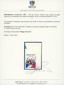 1993 - 750 lire Francia, Europa ... 