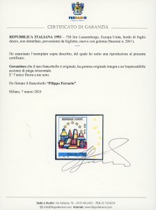 1993 - 750 lire Lussemburgo, ... 