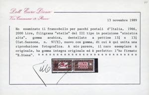 1966 - 2.000 lire, dentellatura a ... 