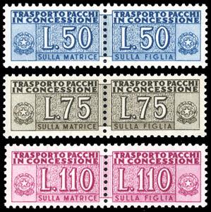 1955 - Filigrana ruota diritta, serie ... 