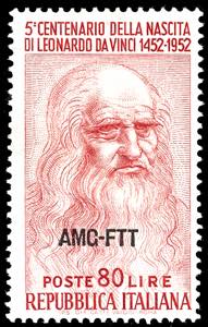 1952 - 80 lire Leonardo da Vinci, dent. 14 a ... 