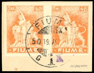 1919 - 45 cent. Allegorie e Vedute, carta C, ... 