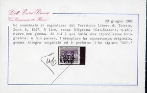 SEGNATASSE 1947 - 5 lire ... 