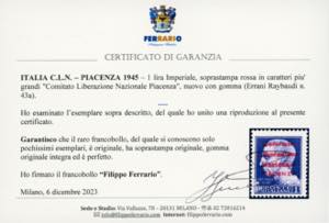PIACENZA 1945 - 1 lira Imperiale, ... 
