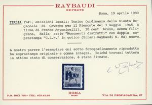 TORINO 1945 - 30 cent. e 1,25 lire ... 